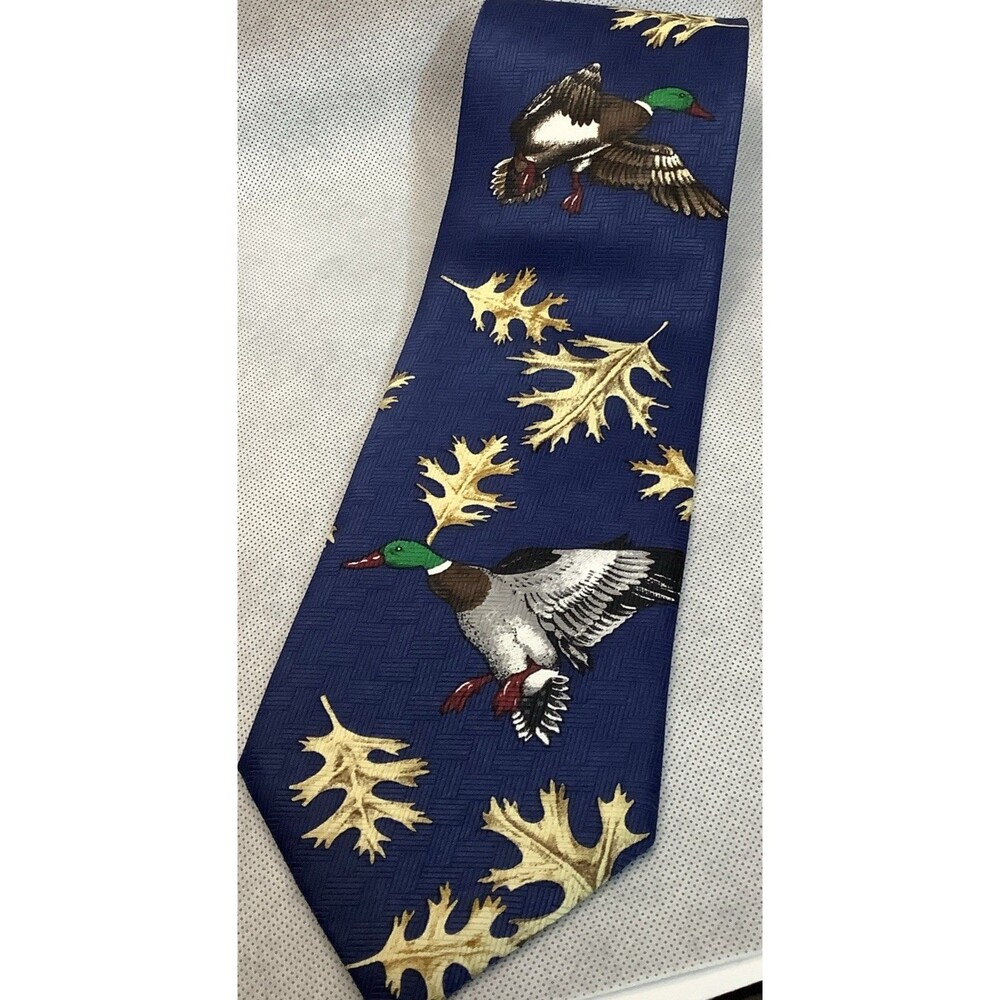 Field Wear Men’s Tie Mallard Duck Hunting Necktie Blue 57-4 Made In USA